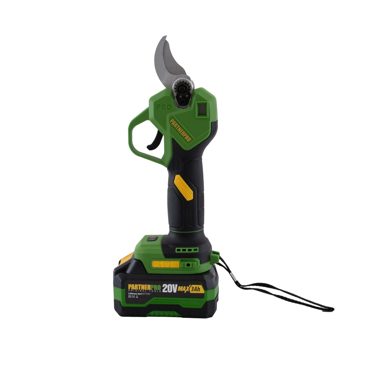 Foarfeca de gradina pe acumulator PARTNERPRO PP-FE3A, 1 x acumulator 20V / 3Ah , Brushless , 320 W