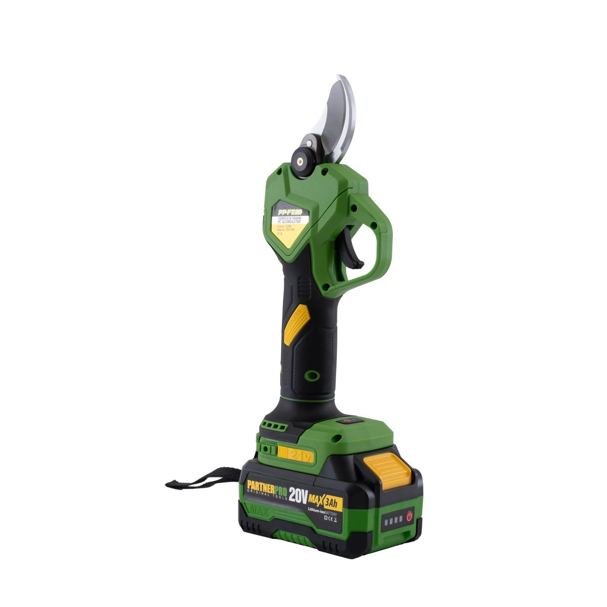 Foarfeca de gradina pe acumulator PARTNERPRO PP-FE3A, 1 x acumulator 20V / 3Ah , Brushless , 320 W