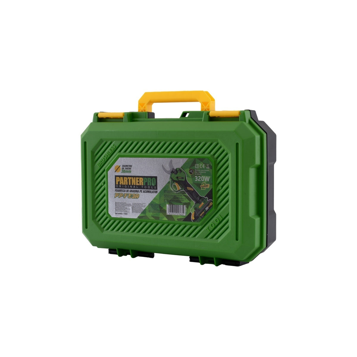 Foarfeca de gradina pe acumulator PARTNERPRO PP-FE3A, 1 x acumulator 20V / 3Ah , Brushless , 320 W