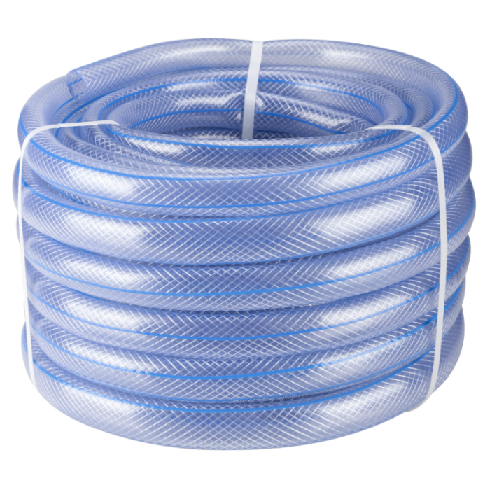 Furtun Transparent cu Inserție Textilă EvoTools 3/4 inch x 20 m - PVC, Apă Potabilă, Grădină