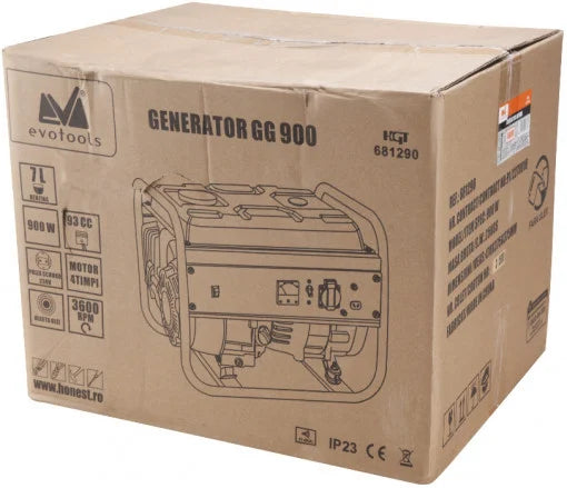 Generator de Curent Portabil pe Benzină EvoTools GG900 - 900 W, Uz Casnic și Zone Izolate