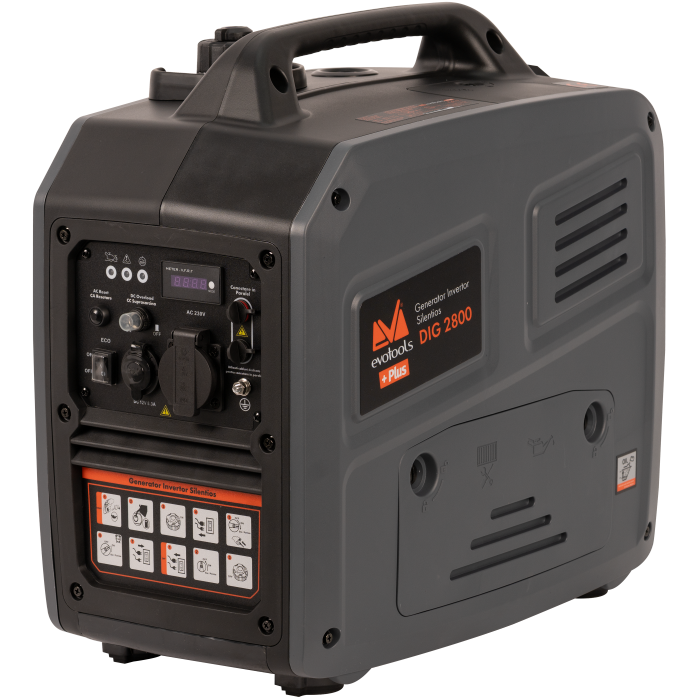 Generator Invertor Silențios EvoTools +Plus DIG2800 - 2800 W, Camping, Rulote și Sursă de Rezervă