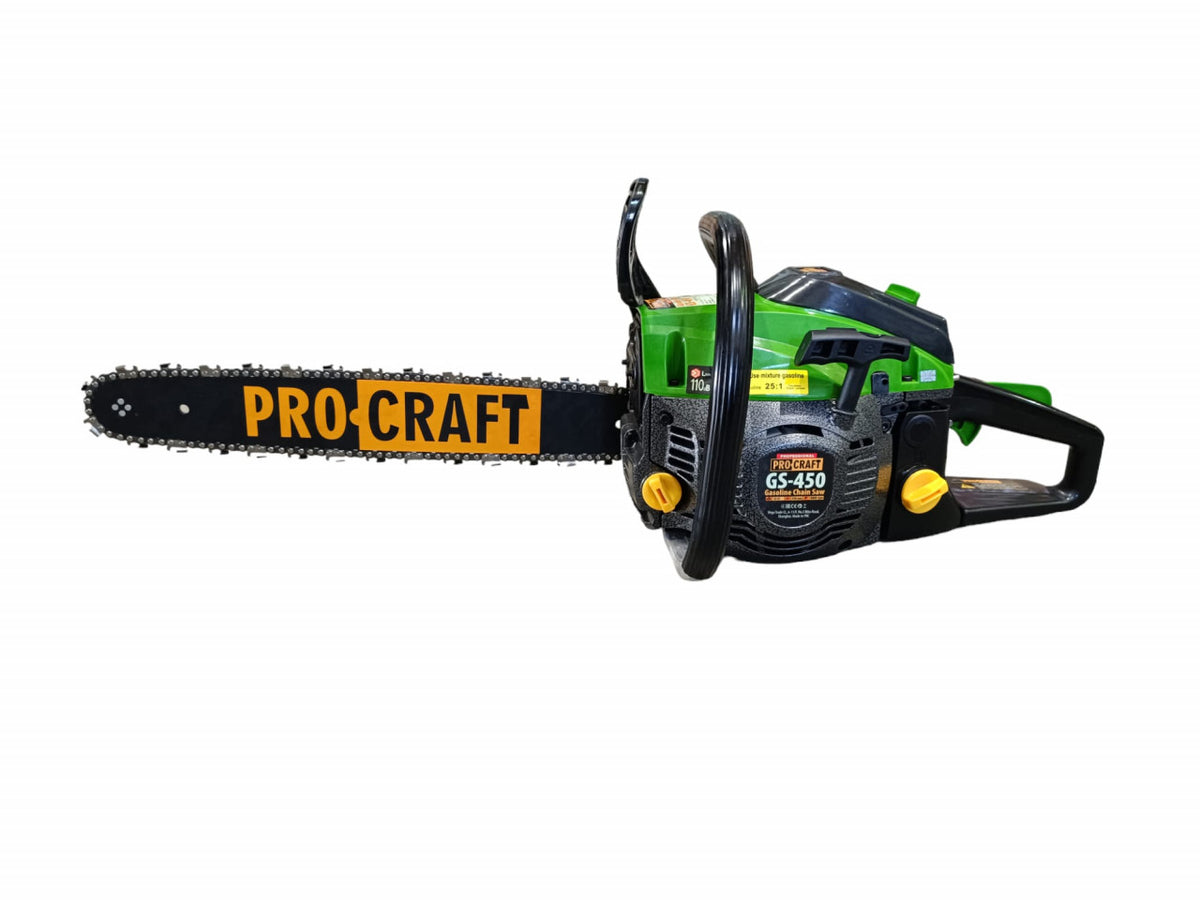 Drujbă pe Benzină ProCraft GS-450 - 7 CP, Motor 52 cc, Lamă 45 cm, 3000-8000 rot/min