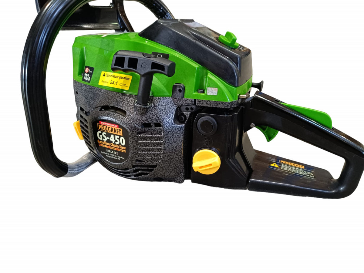 Drujbă pe Benzină ProCraft GS-450 - 7 CP, Motor 52 cc, Lamă 45 cm, 3000-8000 rot/min