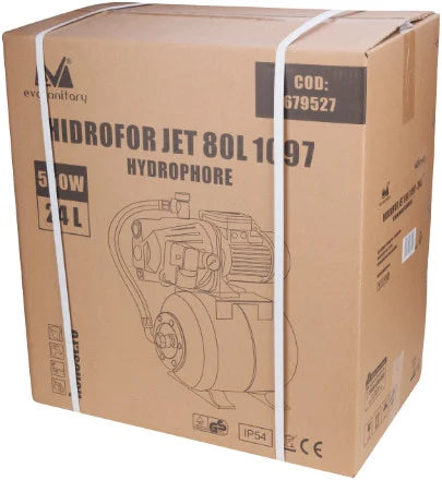Hidrofor EvoSanitary Jet 80L - 550 W, Vas 24 L, Alimentare Automată din Fântână sau Puț
