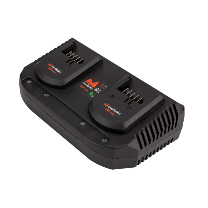Încărcător Dublu EvoTools POWER - 2 Porturi Independente, Alimentare 100-240 V, Acumulatori Li-Ion