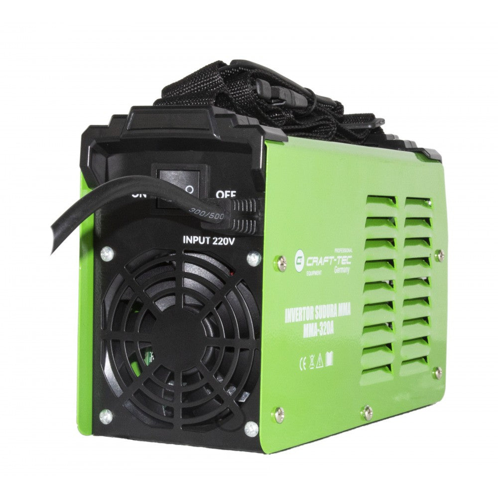 Invertor de Sudură MMA Craft-Tec 320A - Electrozi 1,6 - 4 mm, Compact, Uz Casnic și Atelier