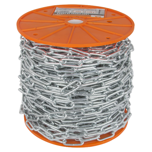 Lanț Comercial Zincat cu Za Lungă Ø 5 mm x 50 m - Uz Decorativ și Gospodăresc, Fără Preluare Sarcini