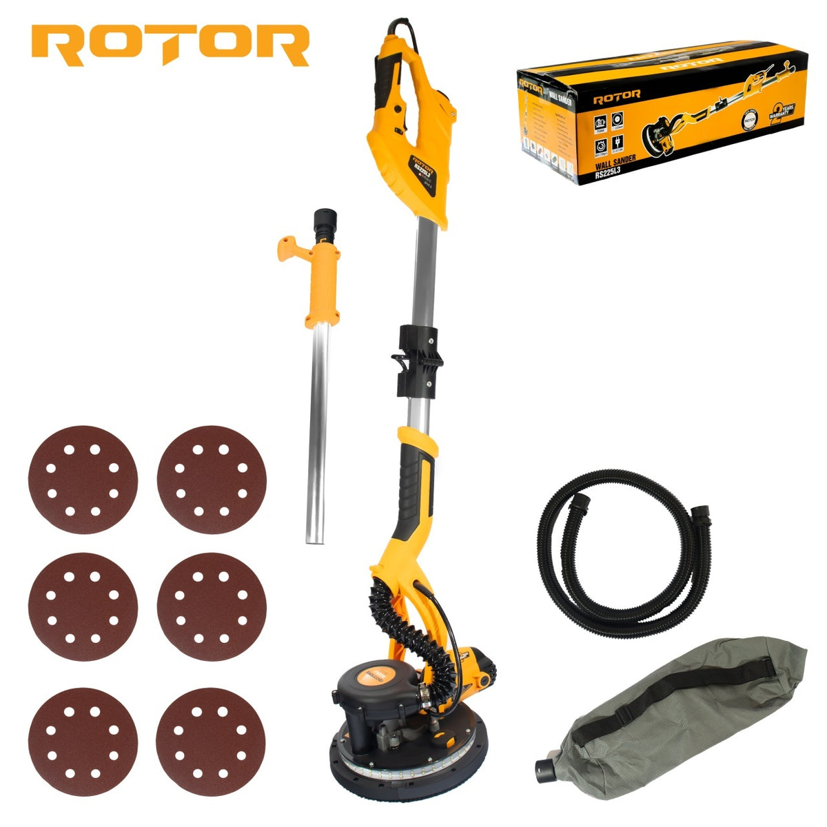 Masina de slefuit pereti ROTOR R-S225L-3, 750W, 800-1750 rot/min