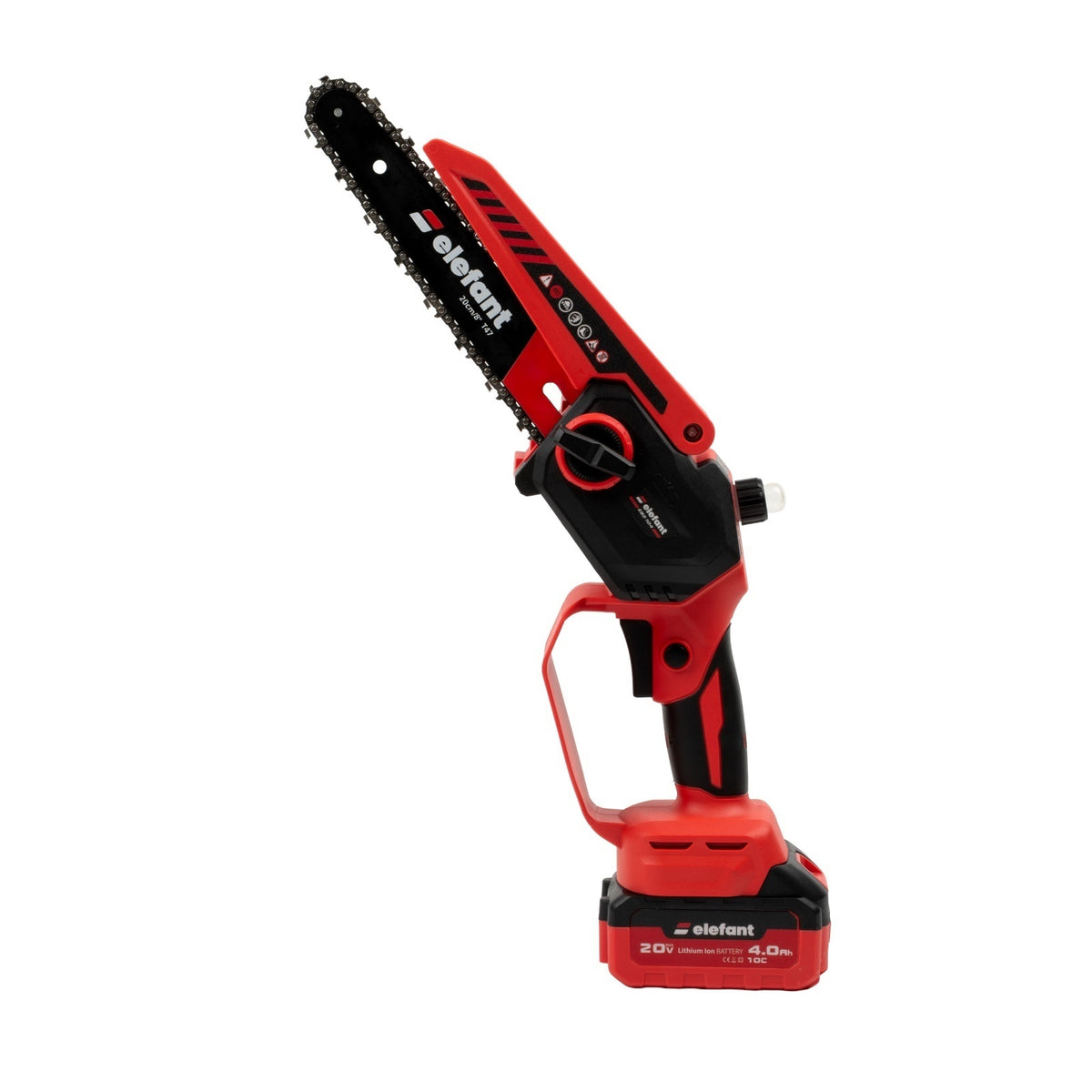 Mini fierăstrău cu lanț și acumulator ELEFANT EBS-104, 20V / 4Ah, Brushless