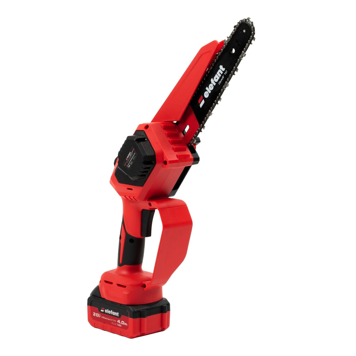 Mini fierăstrău cu lanț și acumulator ELEFANT EBS-104, 20V / 4Ah, Brushless