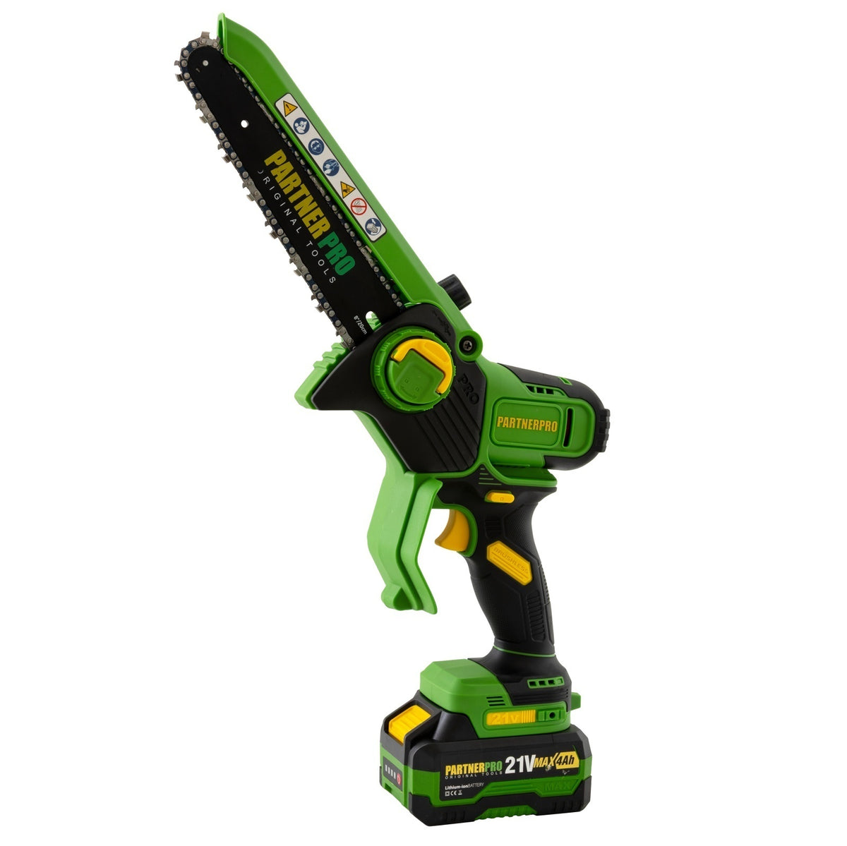 Mini Fierăstrău cu Lanț și Acumulator PPBS-84 PARTNERPRO, Brushless, 21V / 4Ah, Indicator sarcină