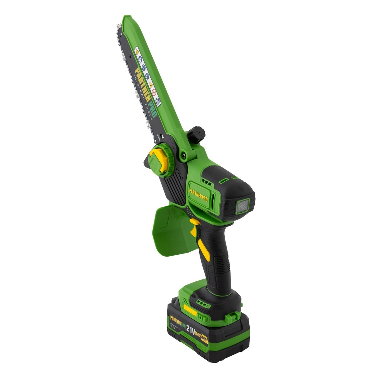 Mini Fierăstrău cu Lanț și Acumulator PPBS-84 PARTNERPRO, Brushless, 21V / 4Ah, Indicator sarcină