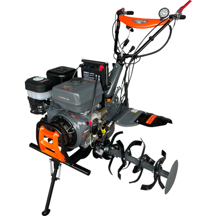 Motocultor pe Benzină EvoTools +Plus T1400 - 14 CP, 420 cc, Pornire Electrică, Roți de Transport