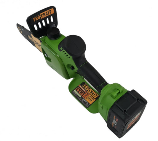 Motofierăstrău cu Acumulator ProCraft PKA20 - Brushless, 20 V Li-ion, Lamă 24 cm, Tăiere Lemn