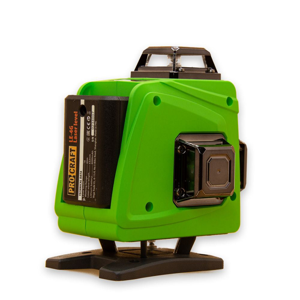 Nivelă Laser ProCraft LE-4G - Fascicul Verde, 2 Acumulatori Incluși, Construcții și Instalații