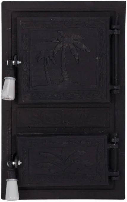 Ușă Sobă Monobloc Model Palmier 290 x 470 mm - Variantă Economică, Prindere Platbandă