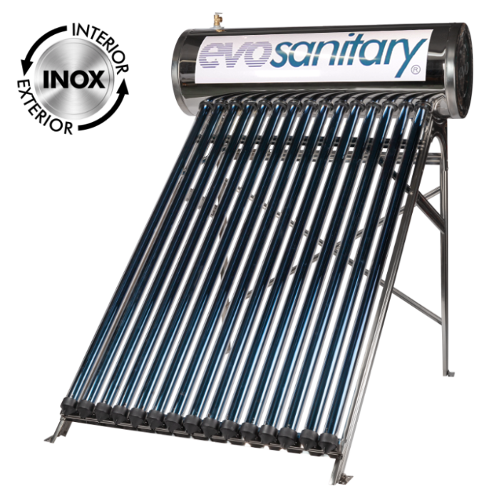 Panou Solar Presurizat Heat Pipe Inox J - Vas 122 L, 15 Tuburi Vidate Ø 58 x 1800 mm, Apă Caldă