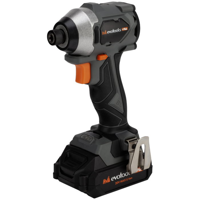 Pistol de Impact Brushless EvoTools +Plus MAX 20V POWER - Hexagonal 1/4", 230 Nm, 2 Acumulatori