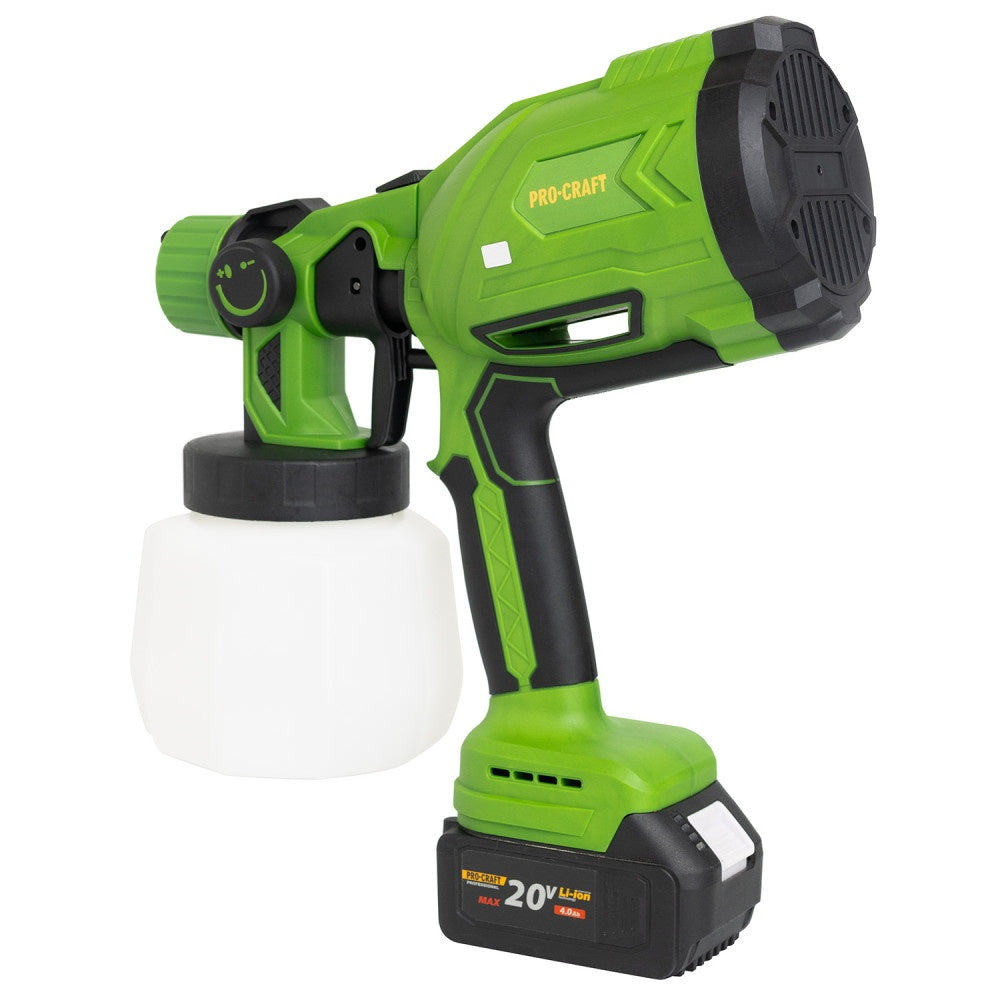 Pistol de vopsit pe acumulator PROCRAFT PSE24, 20V, 1000 ml, debit 380 ml/min, ACUMULATORUL NU ESTE INCLUS