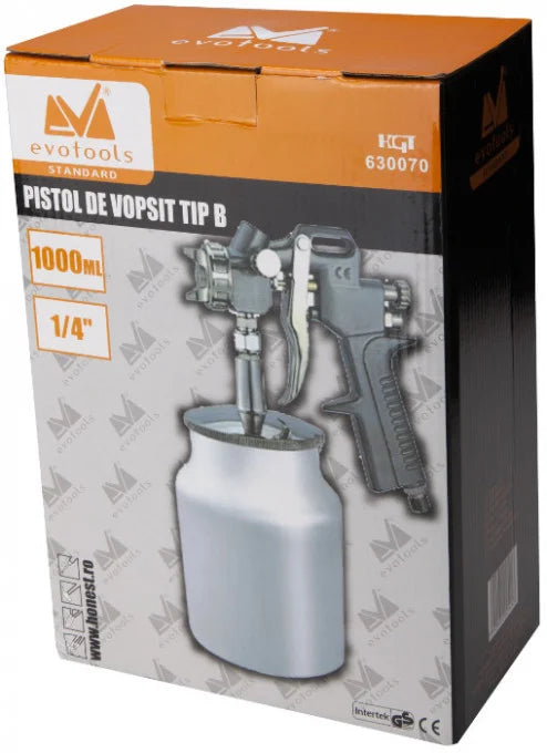 Pistol de Vopsit Pneumatic 1887 - Rezervor 1000 ml, Duză Ø 1,5 mm, 3 bar, Racord 1/4 inch