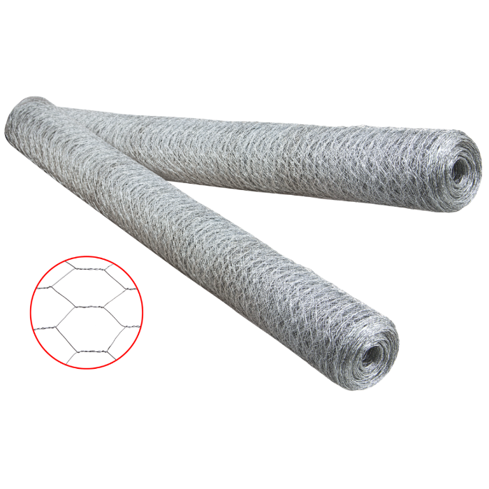 Plasă Rabitz Zincată EvoTools - Grosime 0,67 mm, Lățime 1 m, Ochiuri 20 mm, Rolă 50 m