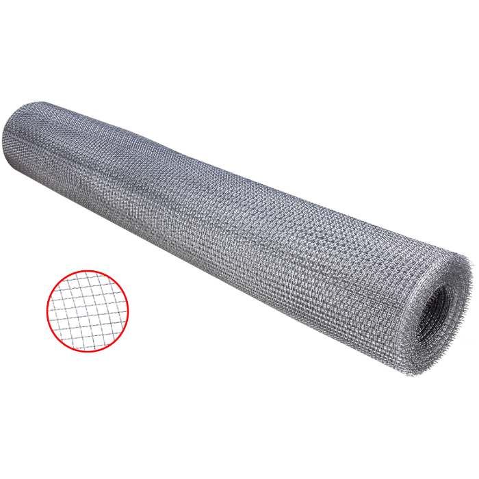 Plasă Sârmă Subțire 12 m - Grosime 0,2 mm, Ochi 1 x 1 mm, Lățime 1 m, Calitatea a 2-a, Rulou