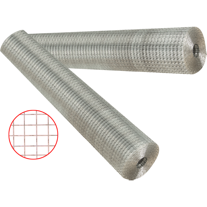 Plasă Sudată Zincată 1 x 10 m - Sârmă Ø 1,6 mm, Ochi 25 x 25 mm, Împrejmuiri, Cuști și Pătule
