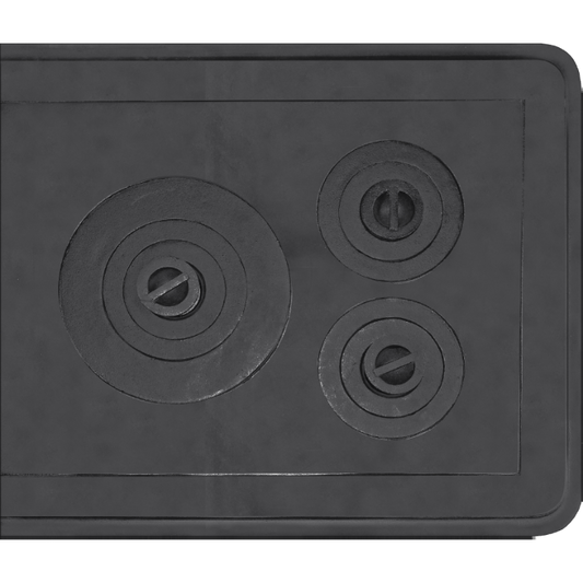 Plită Fontă cu Ramă 3OC 720 x 610 mm - 3 Ochiuri cu Vizor, Sobă Tradițională pe Lemne
