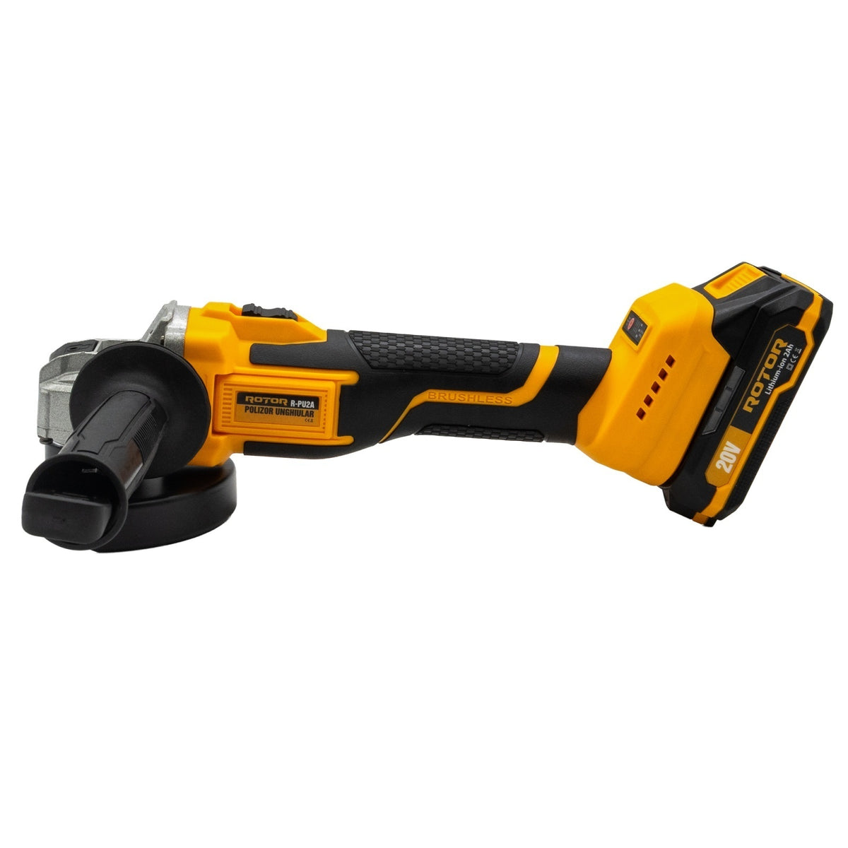 Polizor unghiular cu acumulator ROTOR R-PU2A 20V / 2Ah, brushless