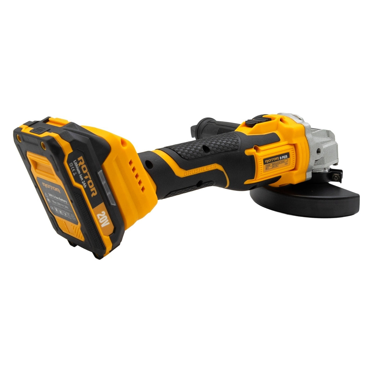 Polizor unghiular cu acumulator ROTOR R-PU2A 20V / 2Ah, brushless