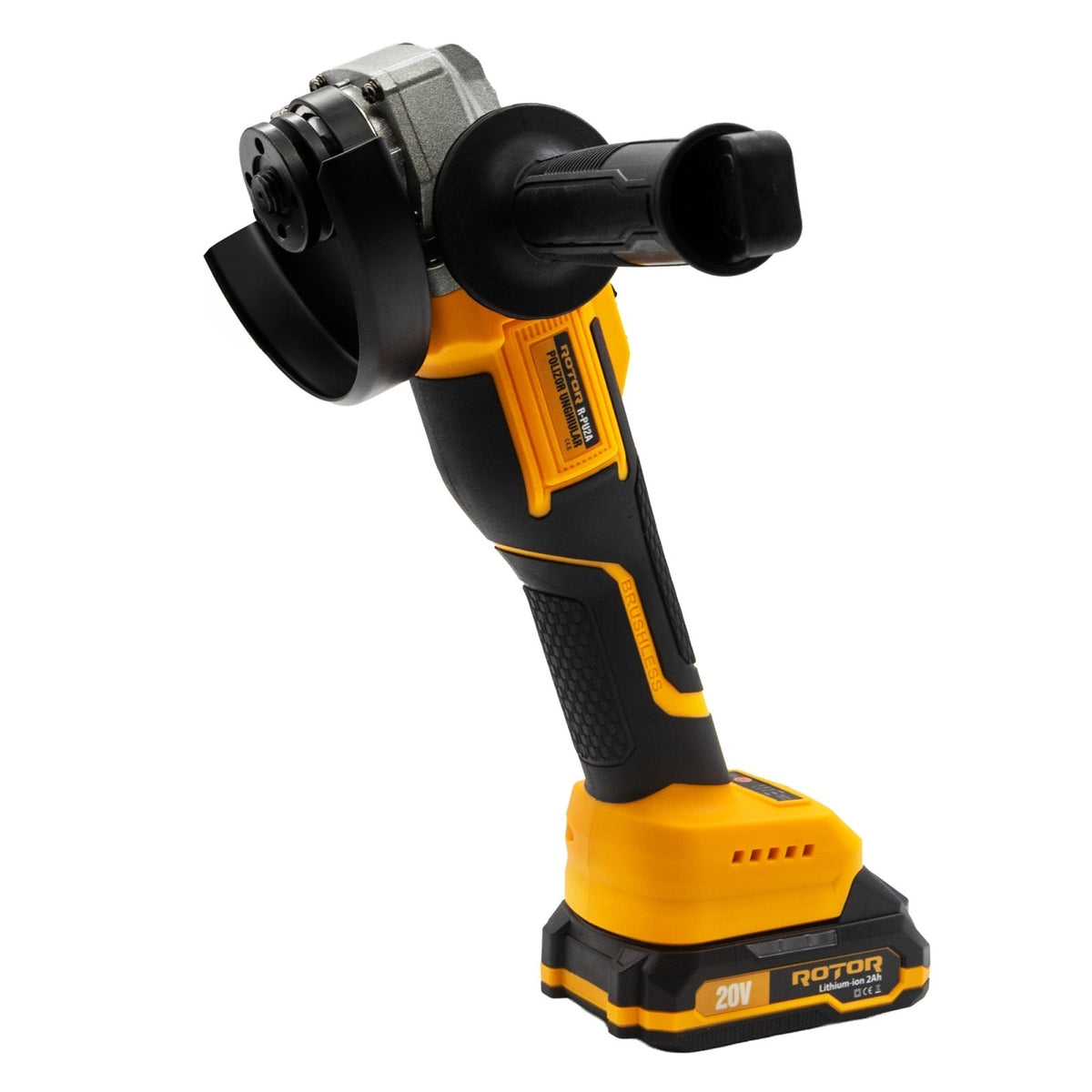 Polizor unghiular cu acumulator ROTOR R-PU2A 20V / 2Ah, brushless