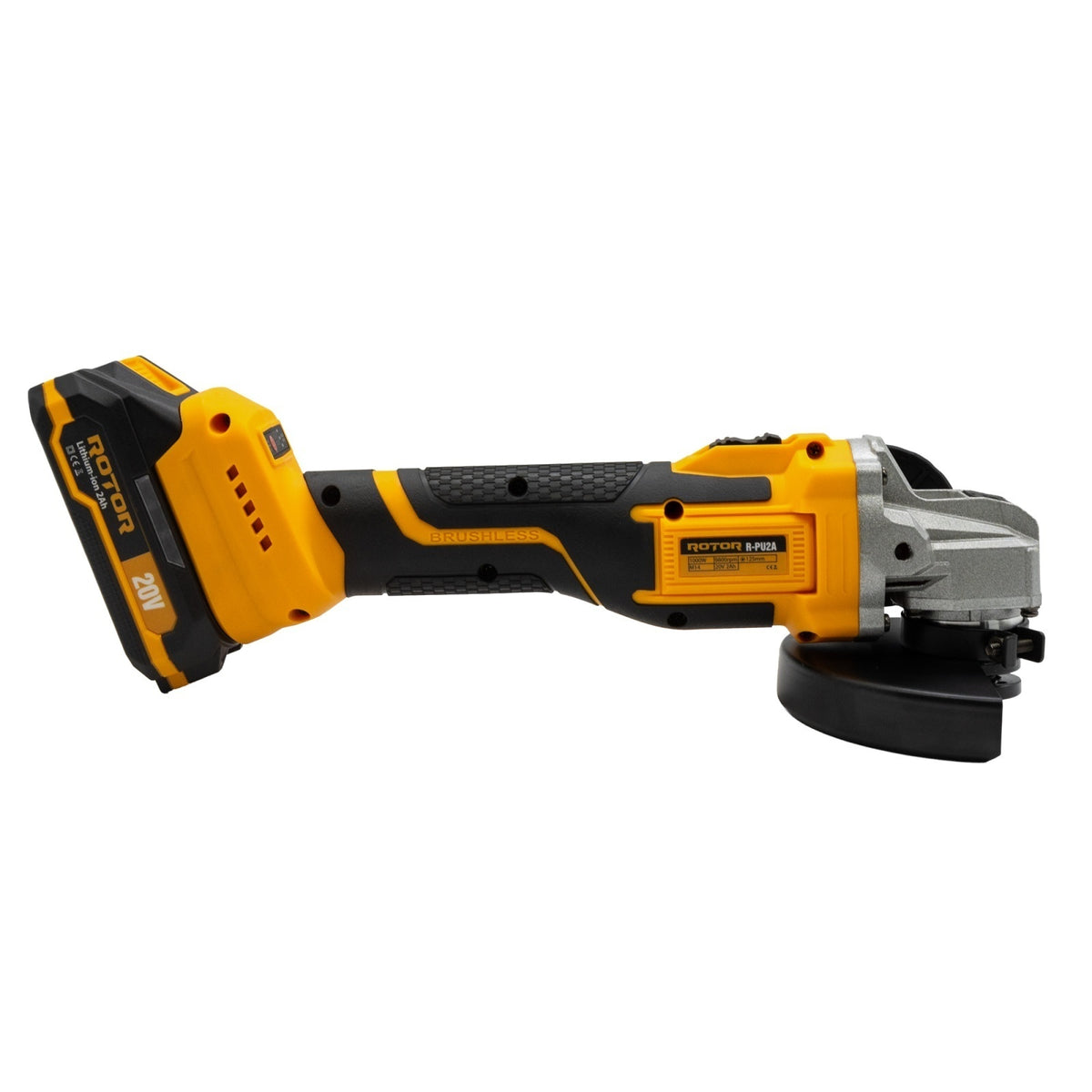Polizor unghiular cu acumulator ROTOR R-PU2A 20V / 2Ah, brushless
