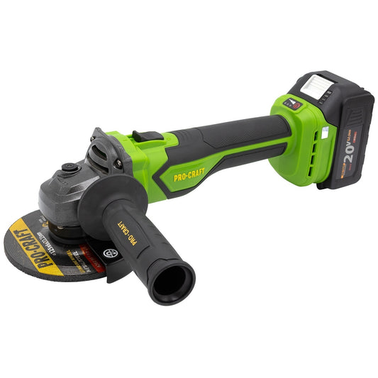 Polizor unghiular pe acumulator PROCRAFT PGA22 1 × acumulator 20V / 4Ah, Brushless