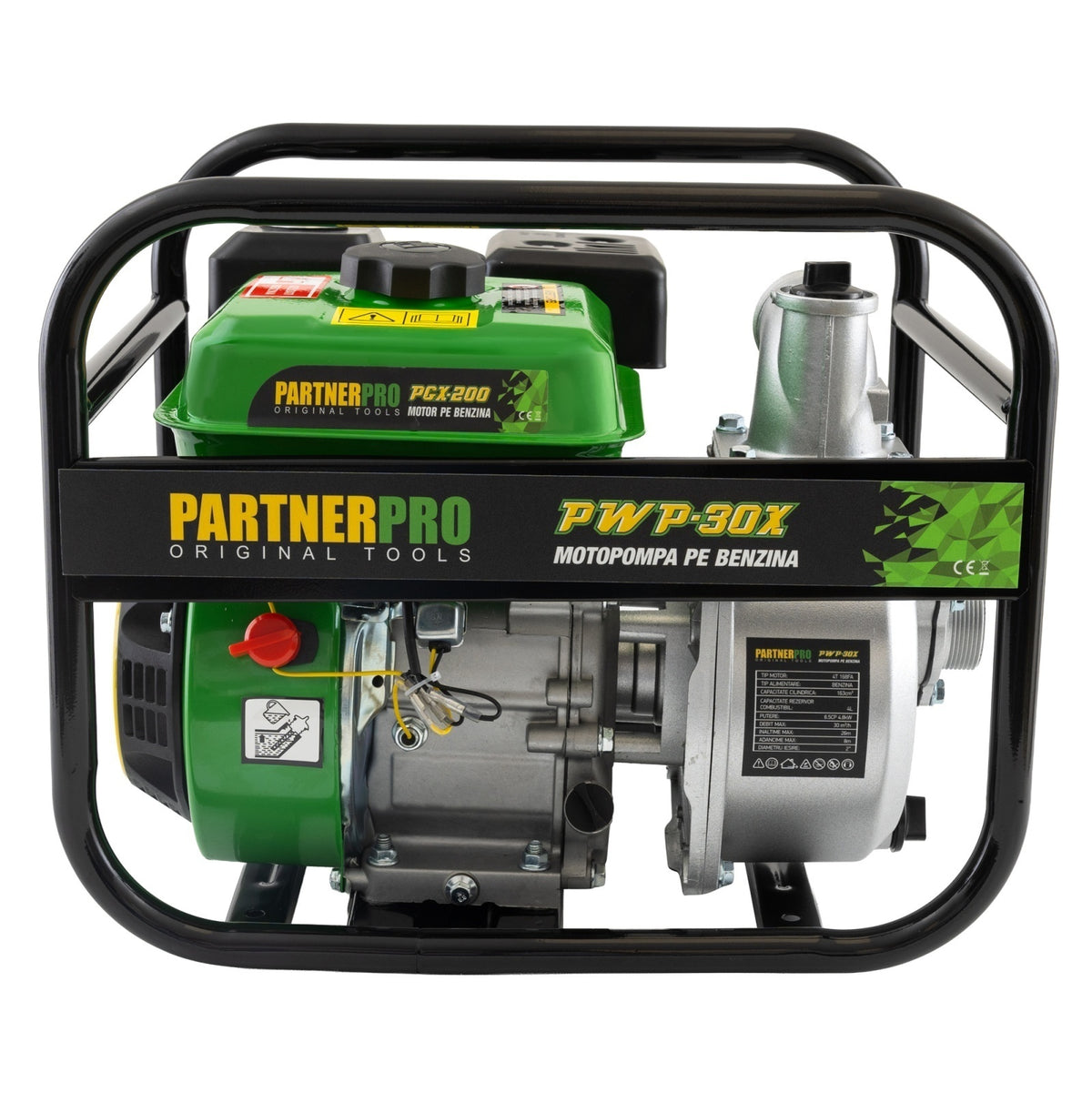 Pompă de apă pe benzină 2" PARTNERPRO PWP30X, 30 m³/h, 6.5 HP , MOTOR 4T