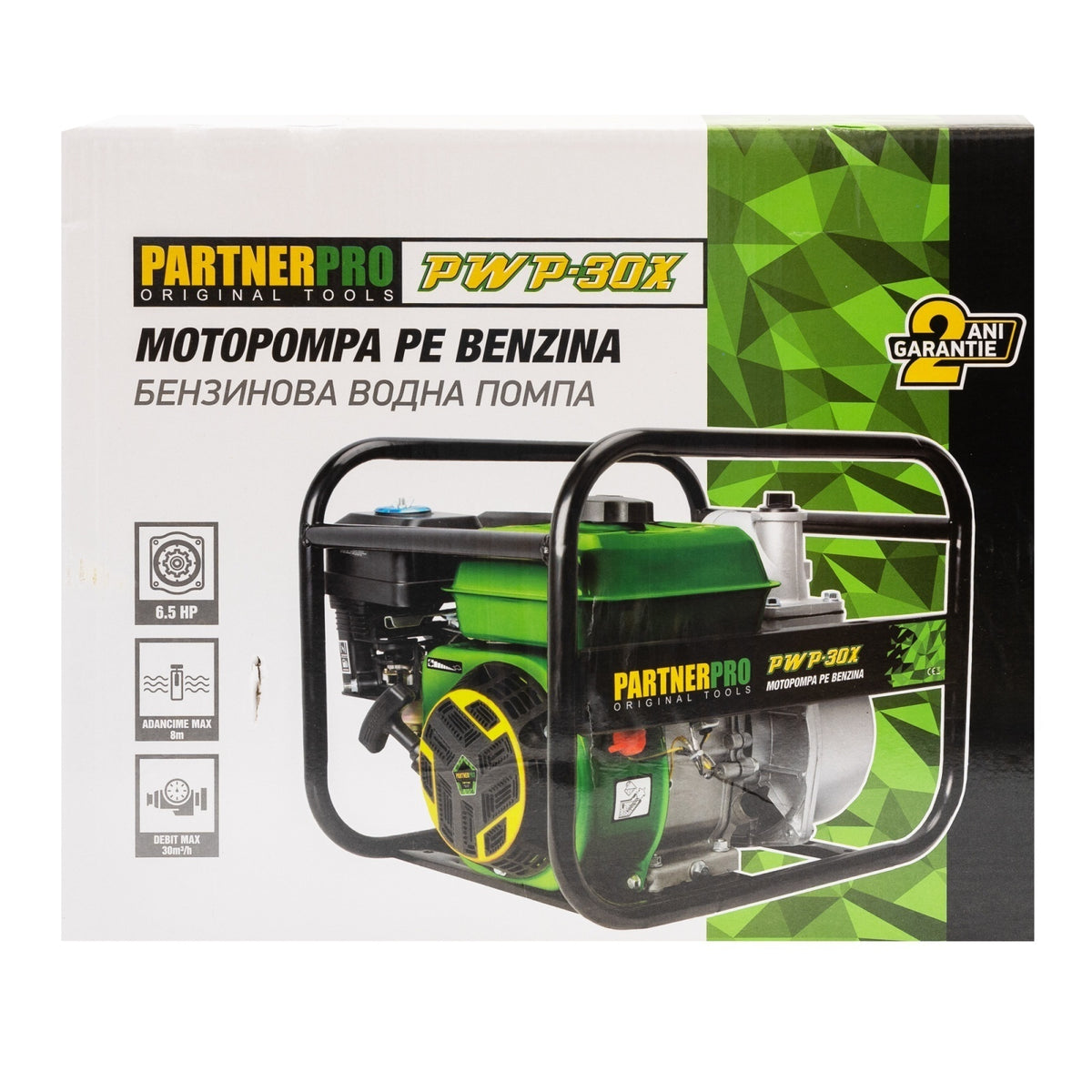 Pompă de apă pe benzină 2" PARTNERPRO PWP30X, 30 m³/h, 6.5 HP , MOTOR 4T