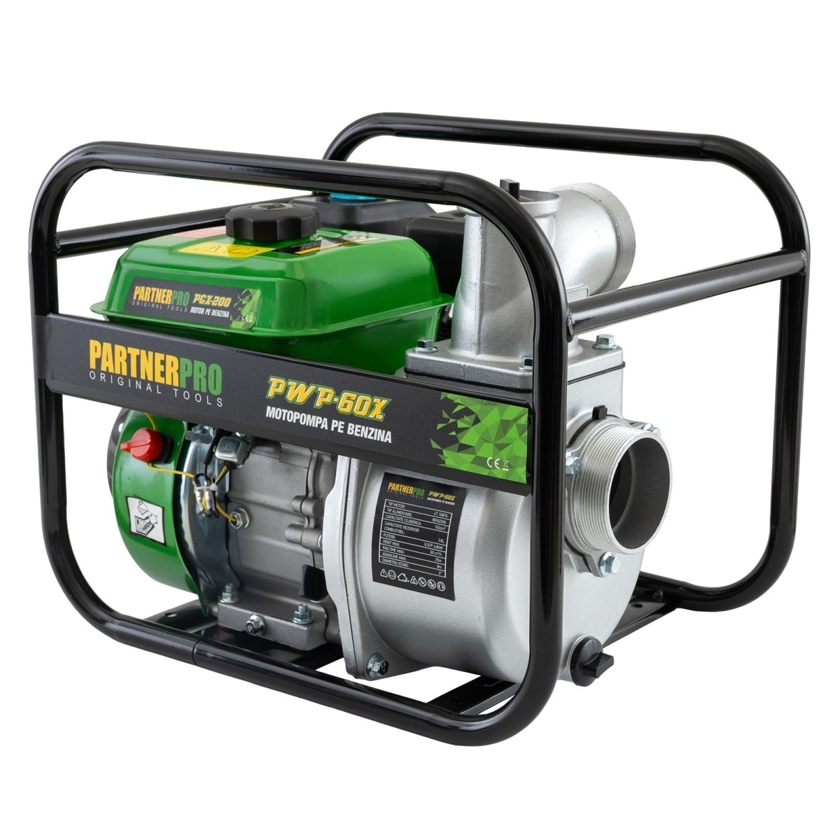 Pompă de apă pe benzină 3" PARTNERPRO PWP60X, 60 m³/h, 6.5 HP , MOTOR 4T