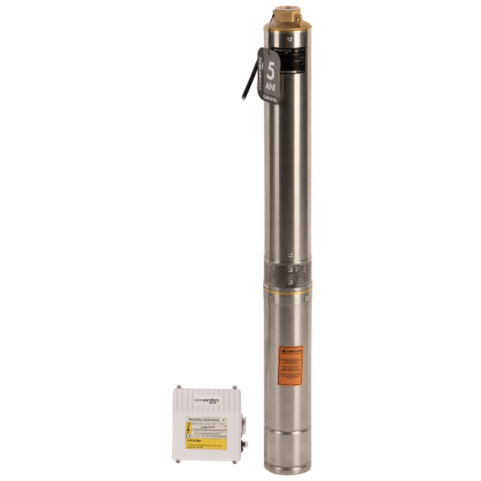 Pompa Submersibila Centrifugala 1100W, Inox, 14 Turbine, Panou de Comanda, Rezistenta Sporita la Nisip EvoSanitary +Plus.