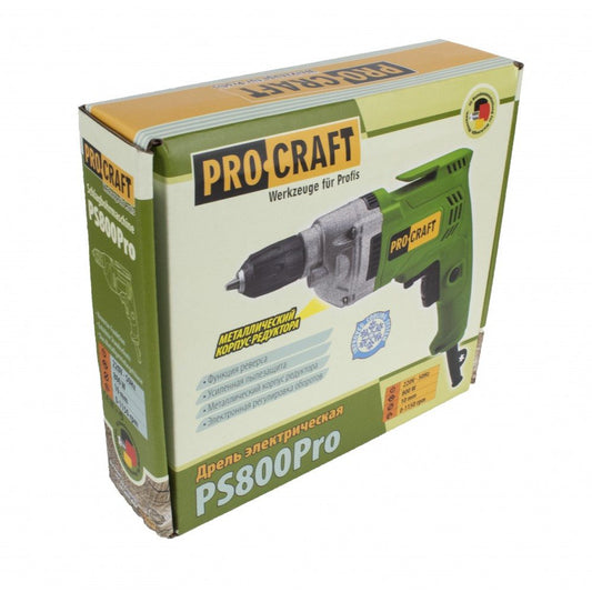 Bormașină cu Percuție ProCraft PS800Pro - Găurire Lemn, Metal și Beton, Design Ergonomic