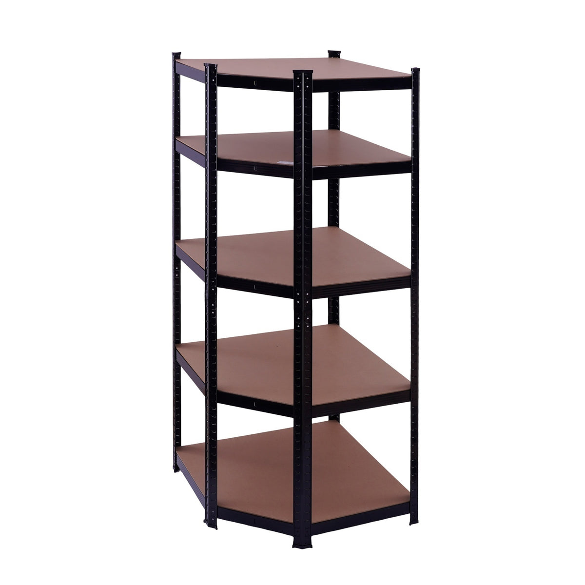 Raft de colț negru 70x45x180 cm pentru depozitare ROTOR