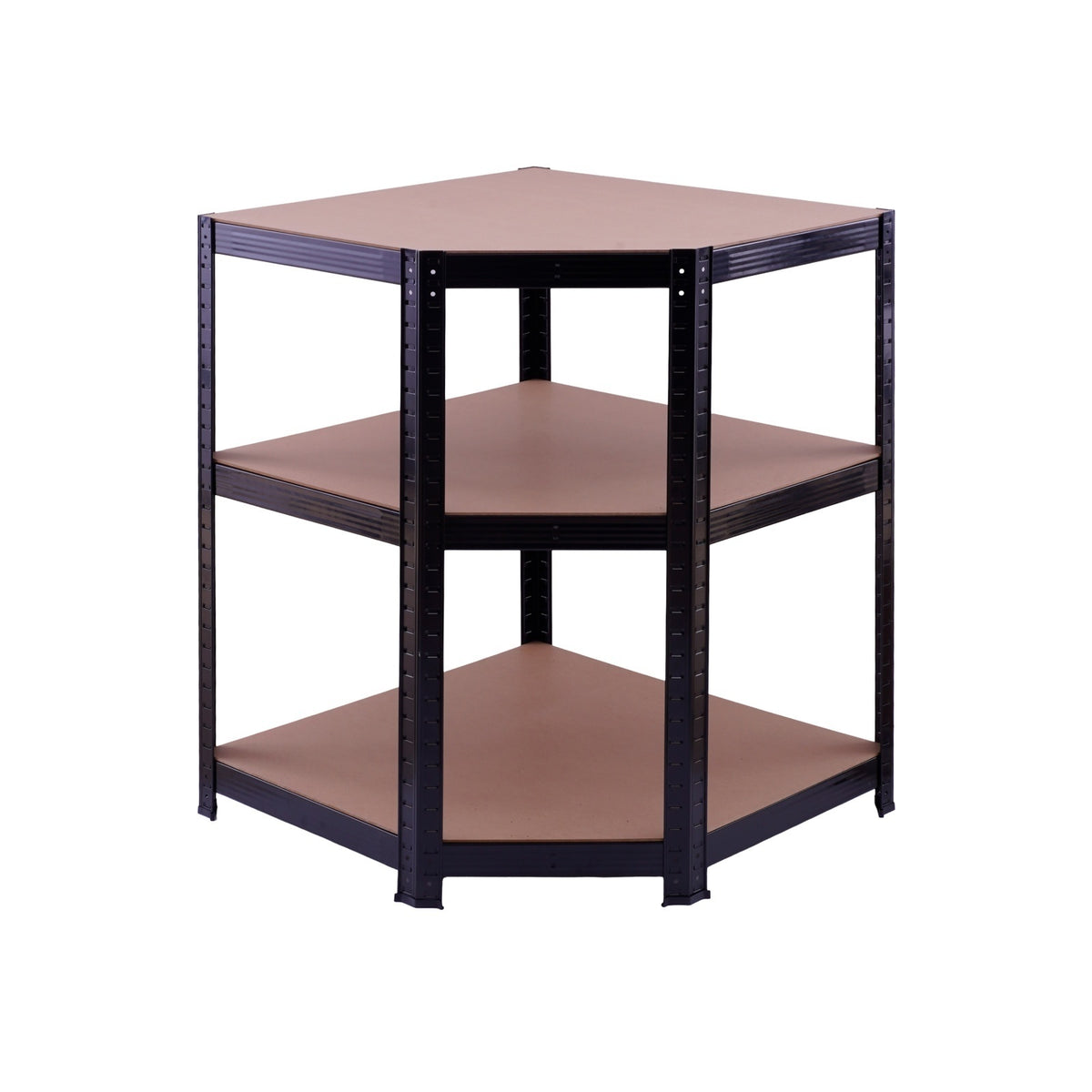 Raft de colț negru 70x45x180 cm pentru depozitare ROTOR