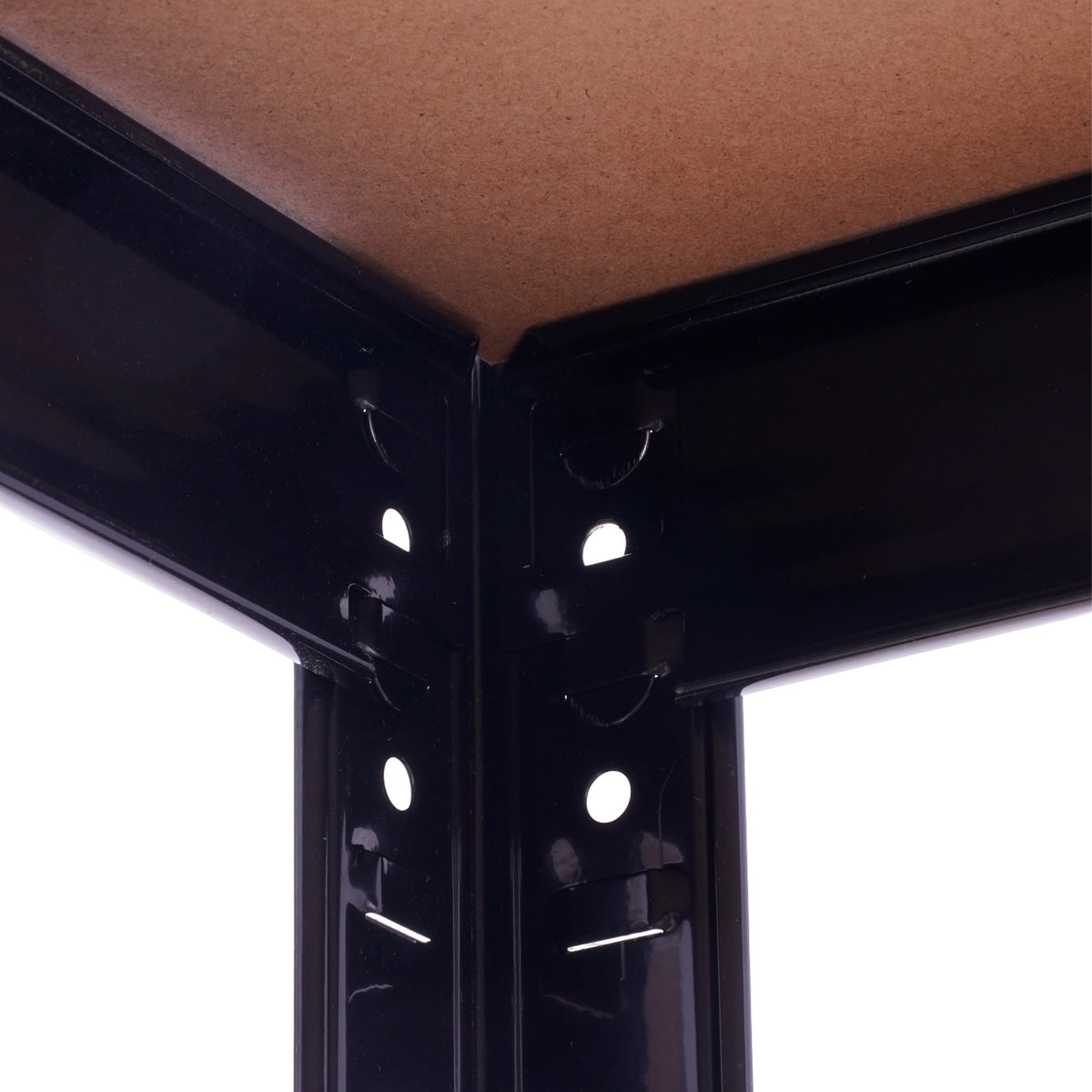 Raft de colț negru 70x45x180 cm pentru depozitare ROTOR