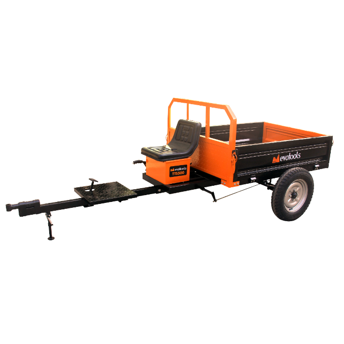 Remorcă pentru Minitractor EvoTools TTS500 - Capacitate 500 kg, Benă Metal 140 x 100 x 30 cm