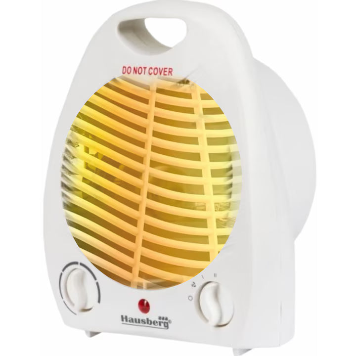 Aeroterma Hausberg HB 8501, 2000 W, 2 nivele de putere, termostat reglabil, protectie supraincalzire