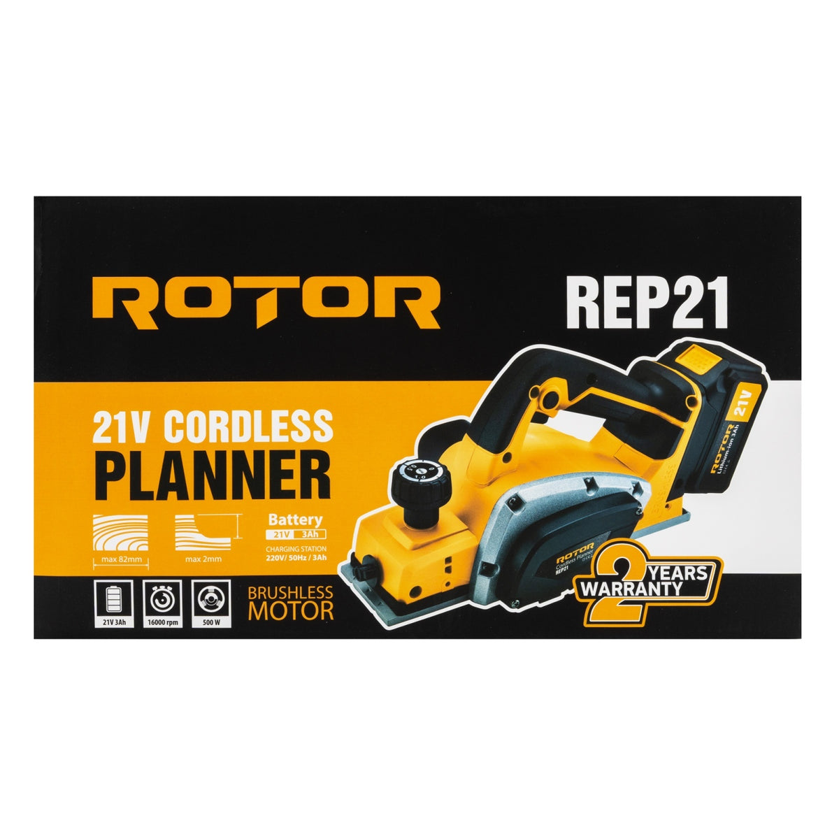 Rindea pe acumulator ROTOR REP21, 21V/3Ah, 500 W, 16000 rot/min ,Brushless