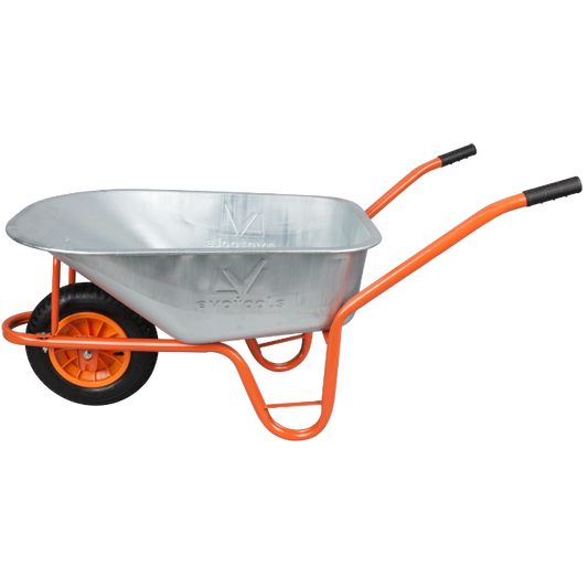 Roabă Model 85 B cu Cuvă Zincată Pătrată - Roată Pneumatică, Jantă Plastic, Construcții