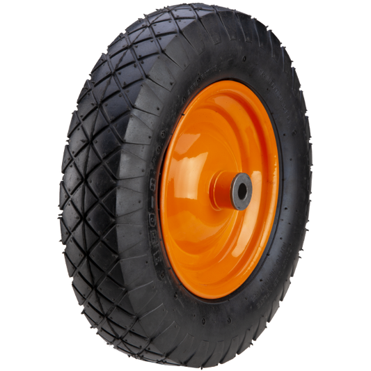 Roată Roabă Pneumatică 3.50-8 cu Jantă Metalică - Profil Drept, Butuc 103 mm, Heavy Duty
