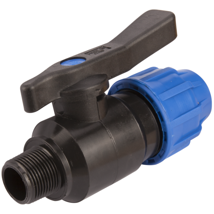 Robinet PEHD cu Filet Exterior Italia 18VCBM-4-D Ø 32 mm - Filet 1 inch, Corp PP, Presiune PN16