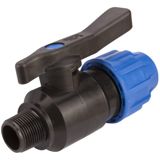 Robinet PEHD cu Filet Exterior Italia 18VCBM-4-D Ø 32 mm - Filet 1 inch, Corp PP, Presiune PN16