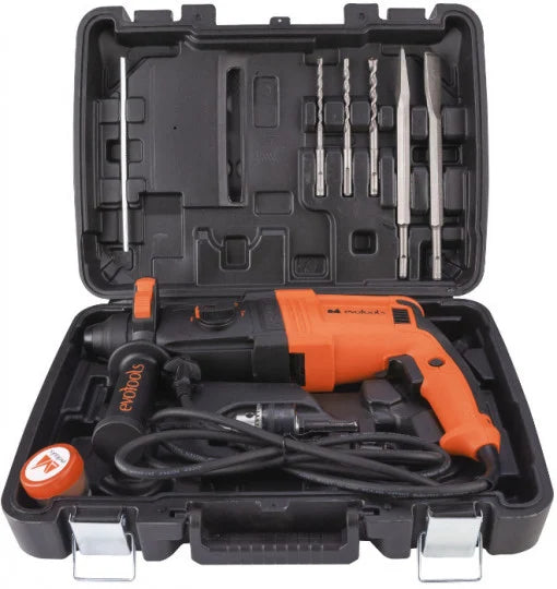 Ciocan Rotopercutor EvoTools RH800B - 900 W, 3,2 J, 1250 rot/min, Prindere SDS, Găurire Beton